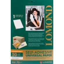 LOMOND 2000005, Самоклеящаяся непрозрачная бумага для этикеток, A4, 1 шт. (210 x 297 мм), 70 г/м2, 50 листов