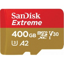 Карта памяти microSDXC UHS-I U3 SANDISK Extreme 400 ГБ, 160 МБ/с, Class 10, SDSQXA1-400G-GN6MA,  1 шт., переходник SD (0) (cl-1083700)
