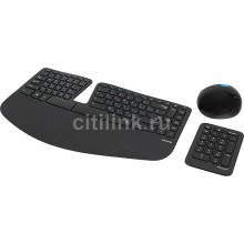 Комплект (клавиатура+мышь) MICROSOFT Sculpt Ergonomic, USB, беспроводной, черный [l5v-00017] (2) (cl-803986)